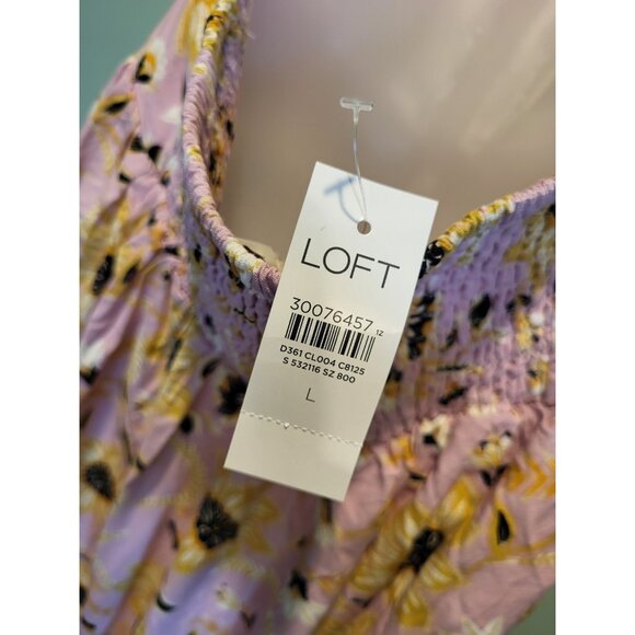 New Loft Beach Pink Yellow Floral Empire Waist Halter Maxi Dress Sz L Hippie - Picture 6 of 8